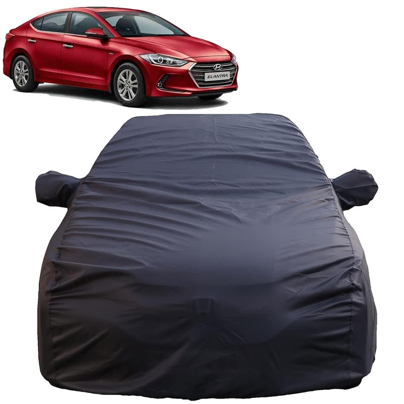 Autofact Waterproof Car Body Cover Compatible with Hyundai Elantra (2016 to 2019) with Mirror Pockets, 4 x 4 American Matty, Long Lasting Strong Durable Material, Grey Color - Image 1