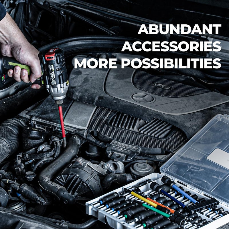 toolant Extra Long Nut Driver Bit Set, 6PCS SAE/Metric Magnetic Nut Driver Set 1/4''~9/16'' Nut Driver, 1/4'' Quick Change - Image 4