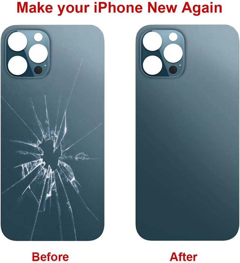 Perzework OEM Rear Back Glass Replacement (Pacific Blue) Compatible with iPhone 12 pro max 6.7 inches All Carriers with Pre-Installed Adhesive and Repairing Tool Kits - Image 5