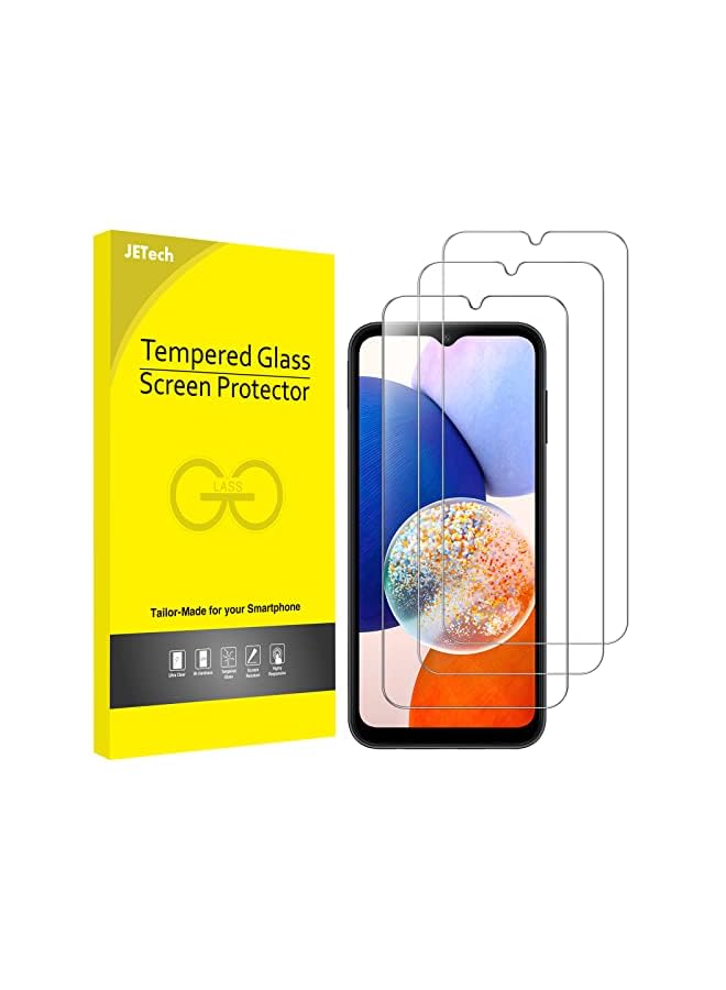 Jetech حماية شاشة لجهاز سامسونج جالاكسي A14 4G / 5G بحجم 6.6 بوصة، زجاج مقسى 9H، مضاد للخدش، شفاف عالي الدقة، عبوة 3 قطع - Image 2