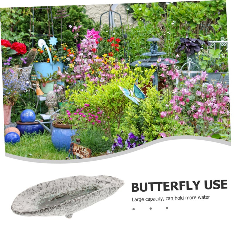 Large Ceramic Bee Water Feeder Tray Outdoor Garden Decor Butterfly Feeder Stable Floor Placement - Image 3