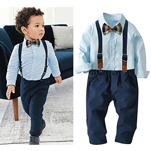 Nwada Baby Boy Clothes Toddler Suit Dress Shirt and Pants Sets 4 Pcs Dressy Outfit for Kids - Image 2