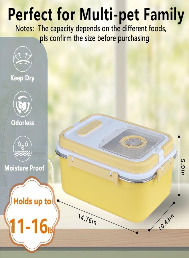 Sanbo Dog Food Storage Container Stainless Steel with Scoop, Airtight Pet Metal Food Storage Bin,Cat Food Canister,Storage Box with Date Tracker for Kitchen (Yellow, 7.5L) - Image 3