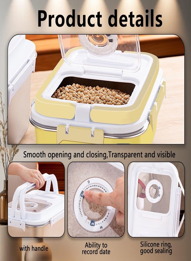 Sanbo Dog Food Storage Container Stainless Steel with Scoop, Airtight Pet Metal Food Storage Bin,Cat Food Canister,Storage Box with Date Tracker for Kitchen (Yellow, 7.5L) - Image 4