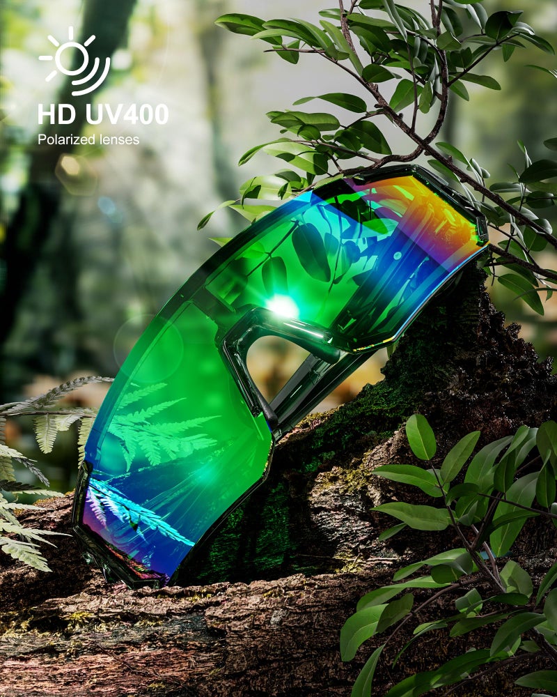 QALLY Polarized Sports Sunglasses for Men Women, UV400 Protection Mens Sunglasses Wrap Around Sun Glasses for Cycling Running - Image 4