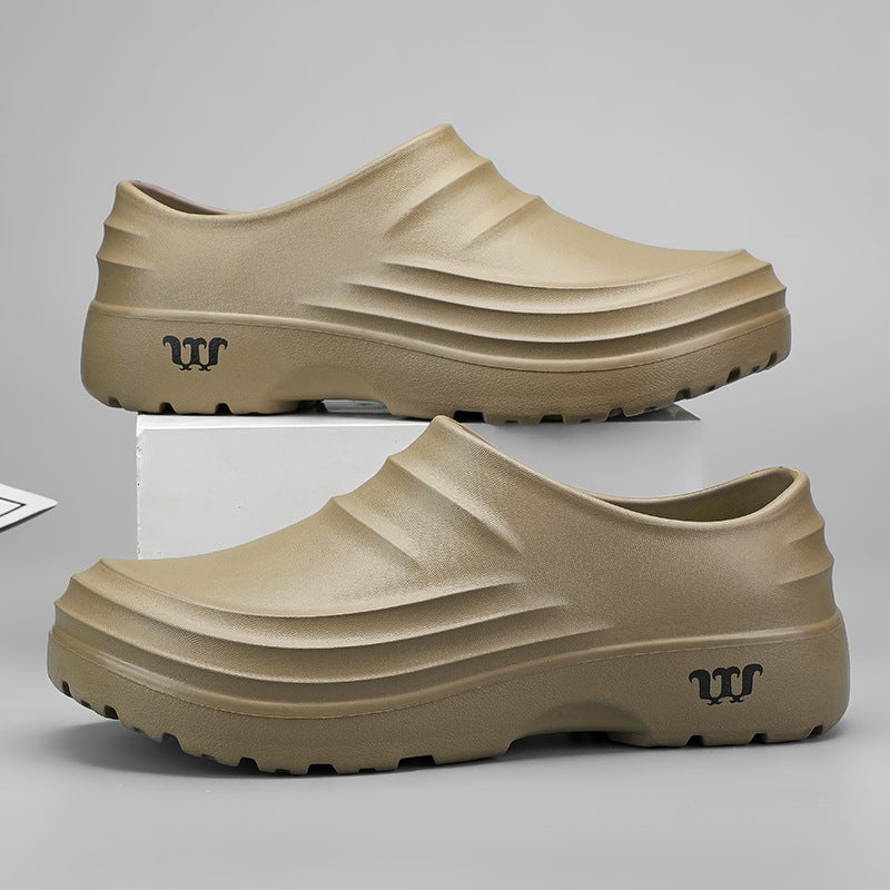 Plus Size Warm Fleece-Lined Kitchen Work Shoes Waterproof Restaurant Chef Shoe Cover Foot Closed Toe Cotton Slippers - Image 3