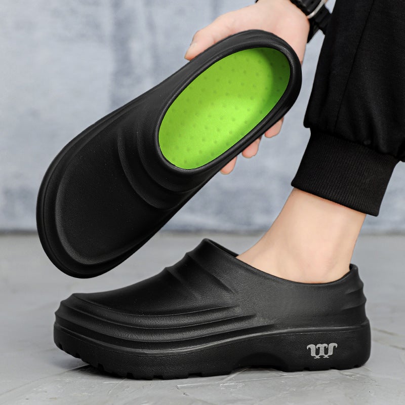 Plus Size Warm Fleece-Lined Kitchen Work Shoes Waterproof Restaurant Chef Shoe Cover Foot Closed Toe Cotton Slippers - Image 4