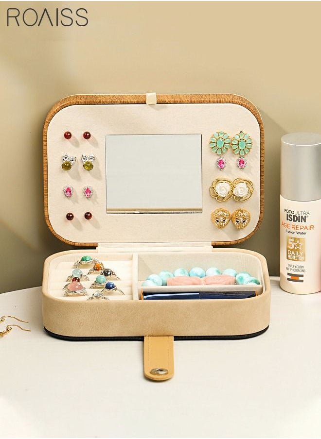 Small Travel Jewelry Box Organizer with Mirror Portable Mini Jewelry Storage Box for Girl Women Earring Necklace Rings - pzsku/ZC9CCB4684C51FCA83F92Z/45/_/1671001399/bdbce526-664d-44e8-913e-3a4474eb9abf