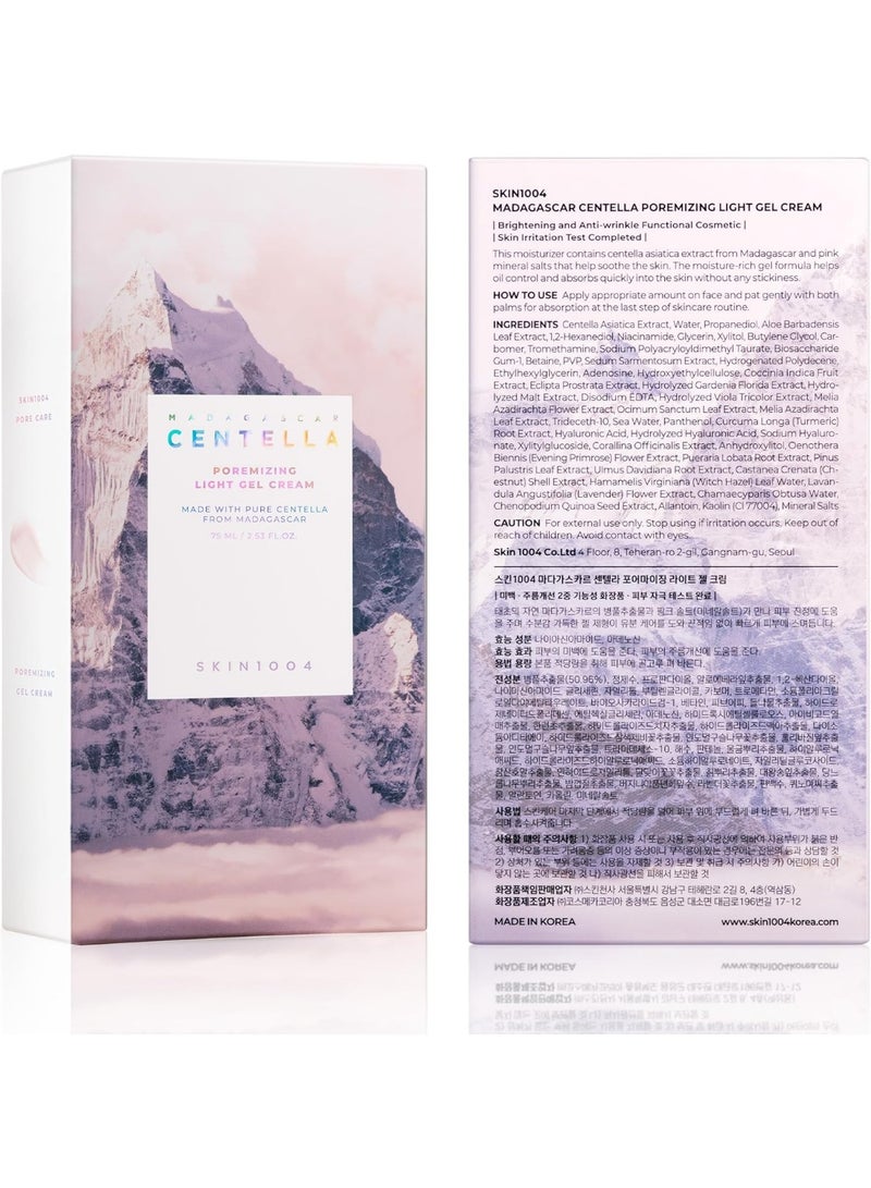 SKIN Madagascar Centella Pore Light Gel Cream Tightens Pores Soothes Irritated Skin 75ml - Image 3