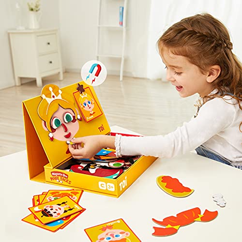 Toi Kids Magnet Toys Magnetic Jigsaw Puzzle Boxes with Game Board for Kids Ages 38 Preschool Tabletop Toy for Toddlers Portable Travel Game Make Face - Image 5