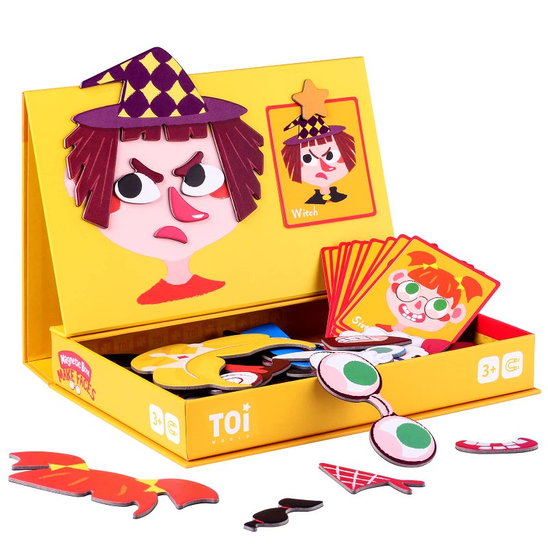 Toi Kids Magnet Toys Magnetic Jigsaw Puzzle Boxes with Game Board for Kids Ages 38 Preschool Tabletop Toy for Toddlers Portable Travel Game Make Face - Image 3