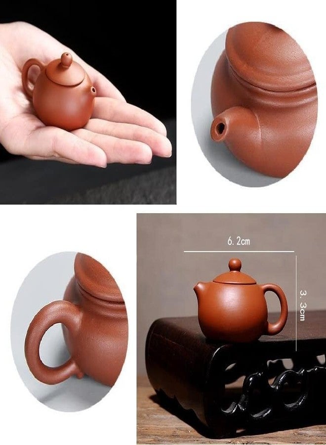 EatingBiting 2.5" Smaill size Chinese Purple Clay Kung Fu Ru Kiln Xishi Teapot Tea Pet for Home Tea Tray Decor Fine Handmade Kungfu Tea Set - Image 5