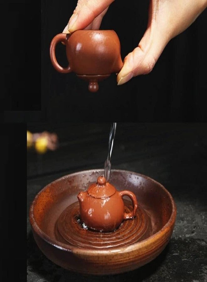 EatingBiting 2.5" Smaill size Chinese Purple Clay Kung Fu Ru Kiln Xishi Teapot Tea Pet for Home Tea Tray Decor Fine Handmade Kungfu Tea Set - Image 3