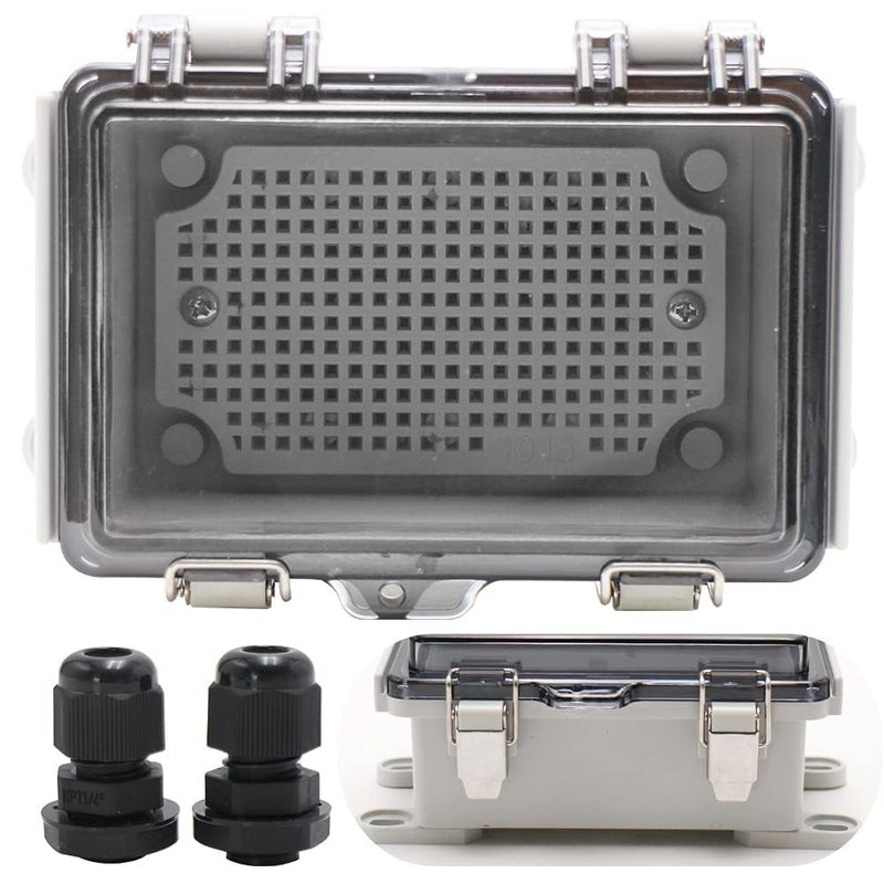 MAKERELE ABS Plastic Small Outdoor Waterproof Box Clear Hinged Shell Outdoor Universal Project Enclosure with Transparent Cover 5.9Ã—3.9Ã—2.8 inch(150Ã—100Ã—70mm) - Image 1