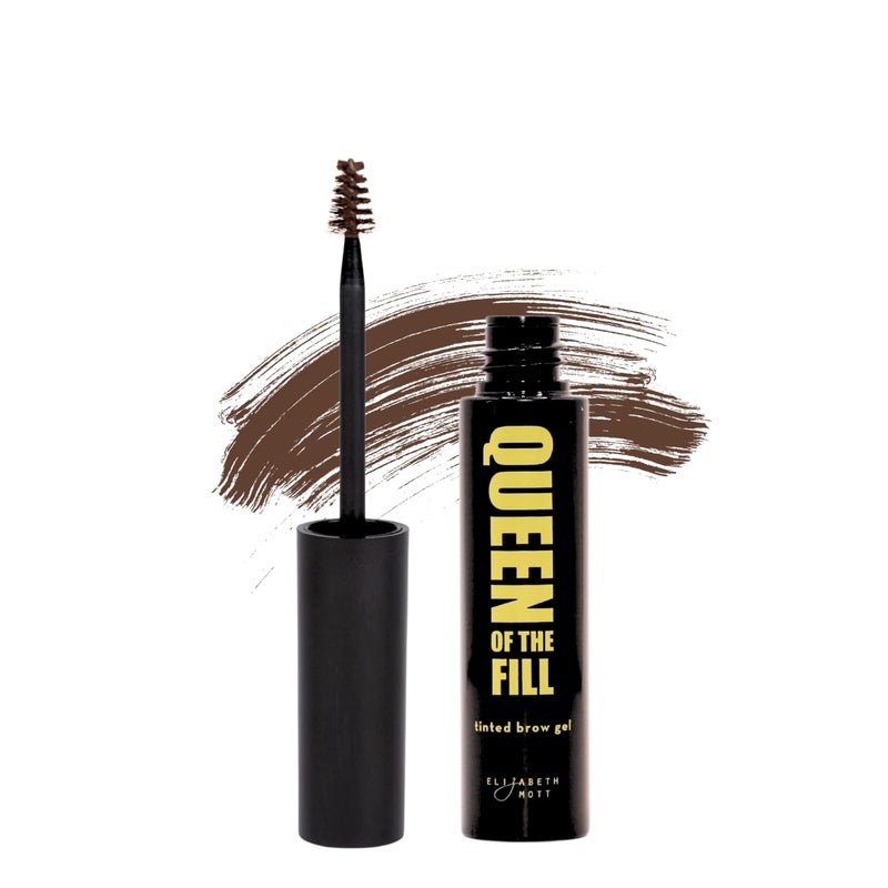 Elizabeth Mott Eyebrow Gel Queen of the Fill Tinted Brow Filler Volumizer Setter Waterproof LongLasting Brow Makeup to Define Cover Grays SmudgeProof CrueltyFree AuburnShade 4g