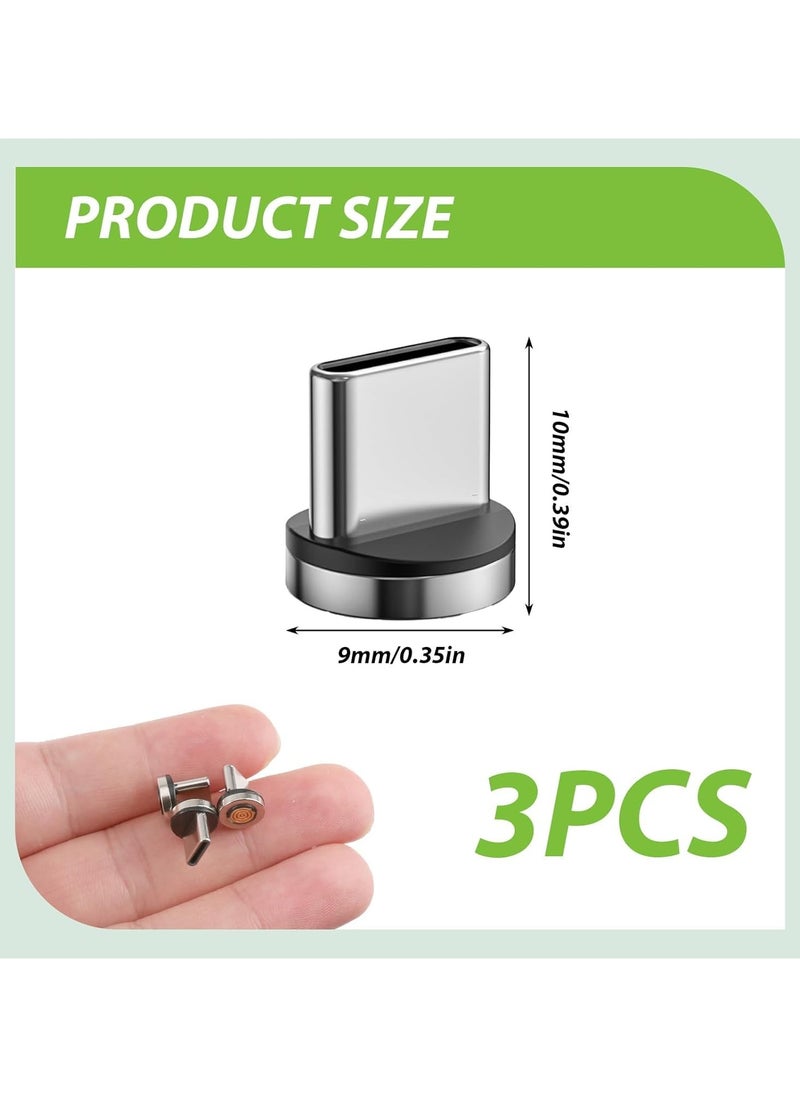 Digipace 3 Pack Magnetic Type C Connector USB C Plug Adapter 360° Rotating Type C Magnetic Tip HeadscompatibleMagnetic Super Fast Charging(No Cable)  - Image 2