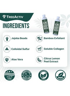TreeActiv TreeActiv Exfoliating Acne Body Wash 8 fl oz Body Acne Wash for Back, Chest, Shoulder, Back Acne Treatment with Jojoba Beads, Back Acne Body Wash for Bacne, Soothing Body Acne Treatment for Men, Women  - Image 5