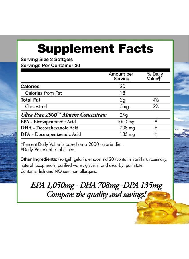 Doctors Nutra Nutraceuticals Natural Wild Omega 3 DPA Fish Oil Supplement - 2,900 Milligrams Triple Strength Ultra Pure Concentrated, EPA-DPA-DHA, Soft-Gels with no Fish-Tasting Burps - 30 Servings - Image 5