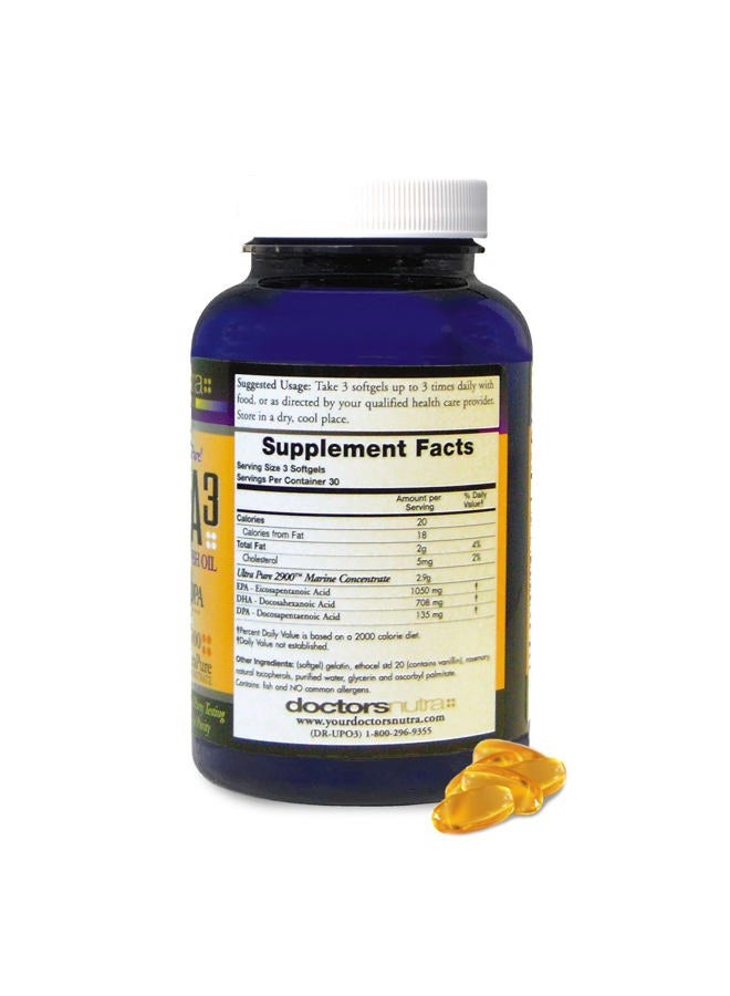 Doctors Nutra Nutraceuticals Natural Wild Omega 3 DPA Fish Oil Supplement - 2,900 Milligrams Triple Strength Ultra Pure Concentrated, EPA-DPA-DHA, Soft-Gels with no Fish-Tasting Burps - 30 Servings - Image 2