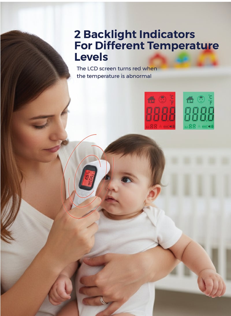 زينيث مقياس حرارة أطفال زينيتو ديجيتال - قراءة سريعة ودقيقة (جبهة/أذن أو لا تلامسي) | تنبيه حمى، شاشة سهلة القراءة، آمن ومحمول - Image 2