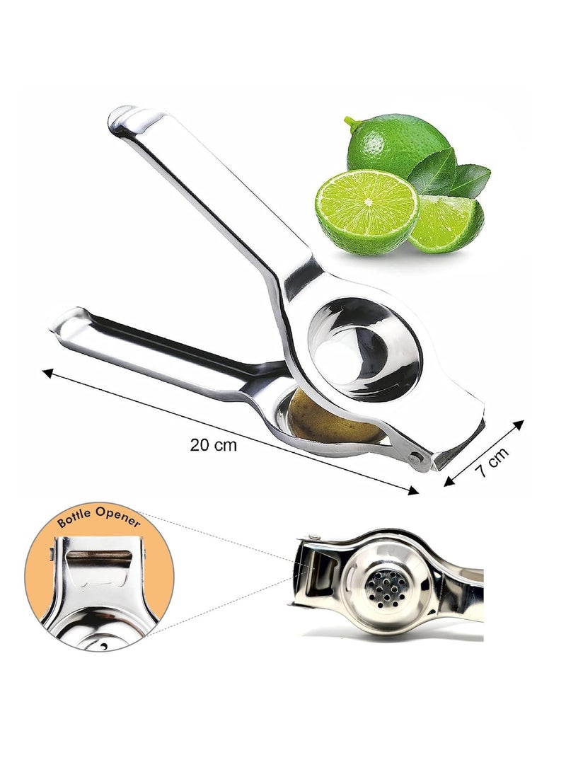 Signoraware Lemon Squeezer with Bottle Opener Food Grade Stainless Steel, Set of 1, Silver - Image 4