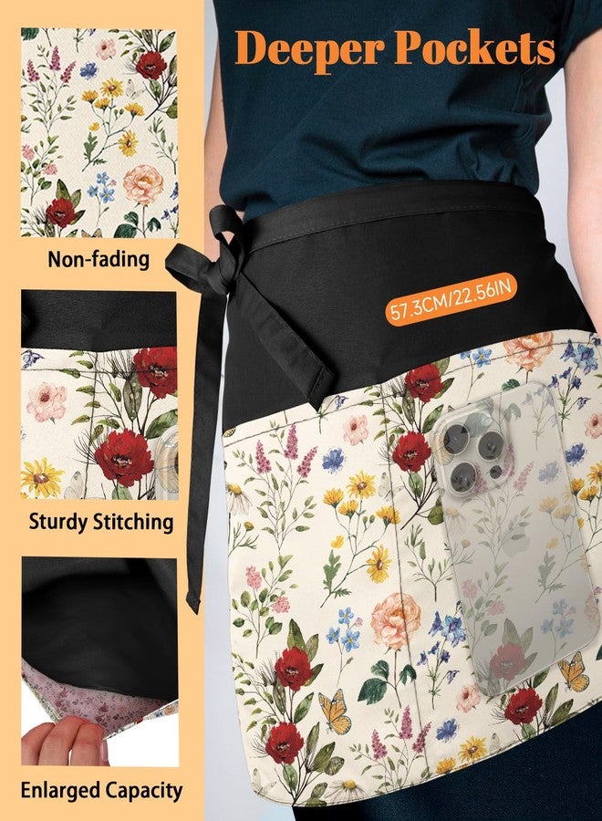 Slohif Waist Apron with 3 Pockets, Off-white, 1 Pack - Image 5