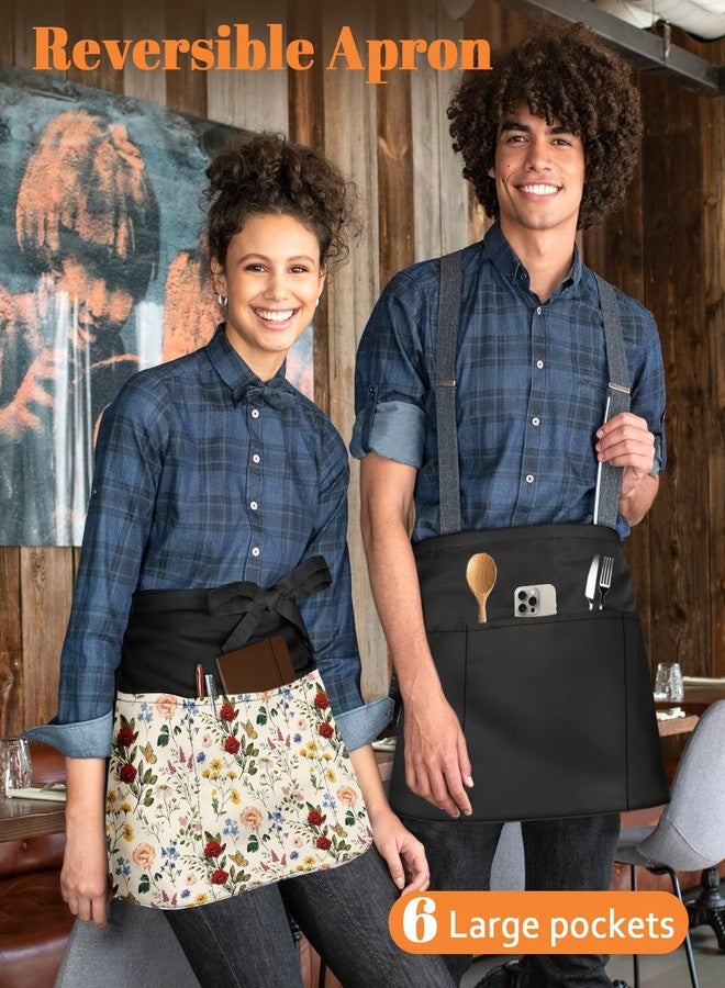 Slohif Waist Apron with 3 Pockets, Off-white, 1 Pack - Image 3