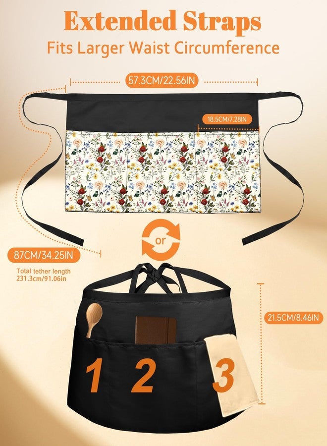 Slohif Waist Apron with 3 Pockets, Off-white, 1 Pack - Image 2