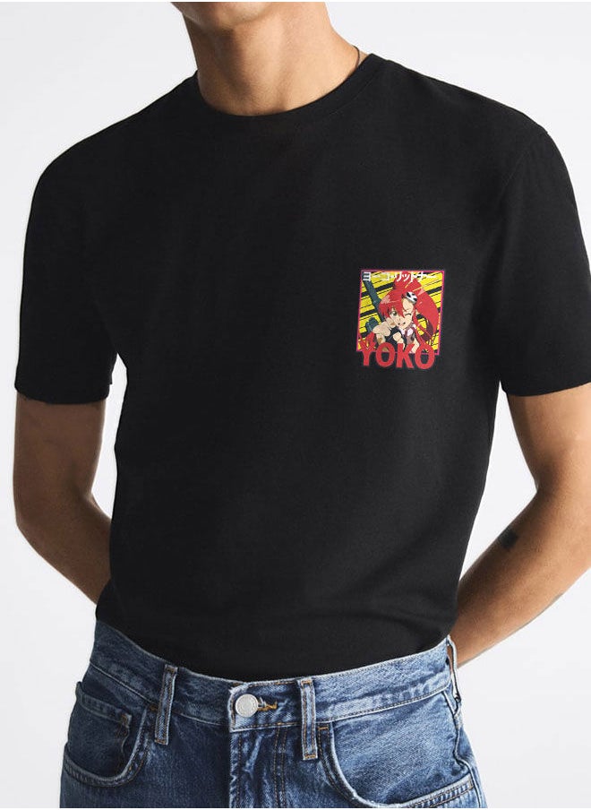 LOUD UNIVERSE - Gurren Lagann Black Tshirt Gurren Lagann Black Tee Yōko Rittonā Tee Yoko Littner Gunmen YOKO-Tengen Toppa Gurren Lagann - Image 1