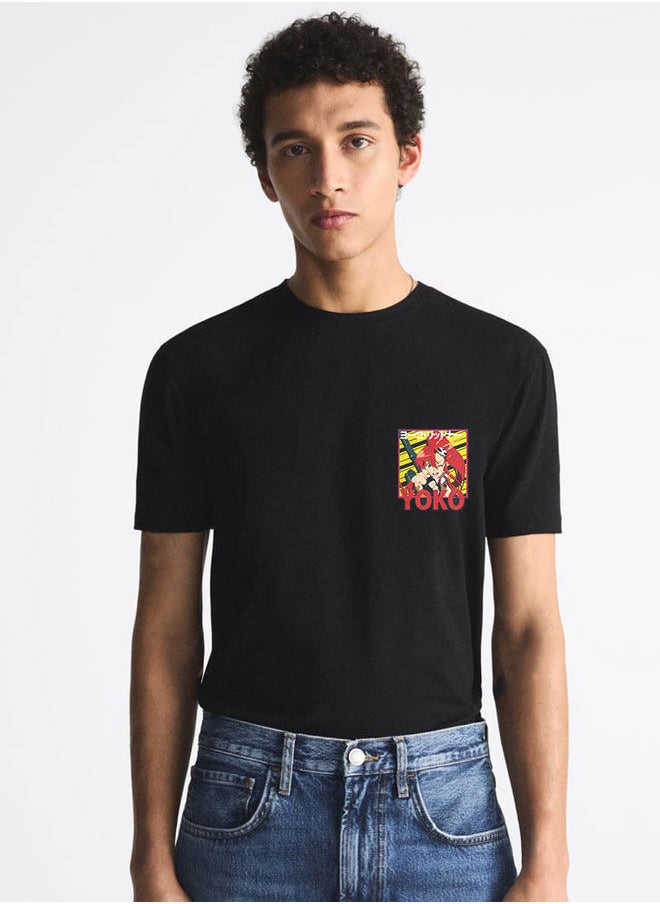 LOUD UNIVERSE - Gurren Lagann Black Tshirt Gurren Lagann Black Tee Yōko Rittonā Tee Yoko Littner Gunmen YOKO-Tengen Toppa Gurren Lagann - Image 1