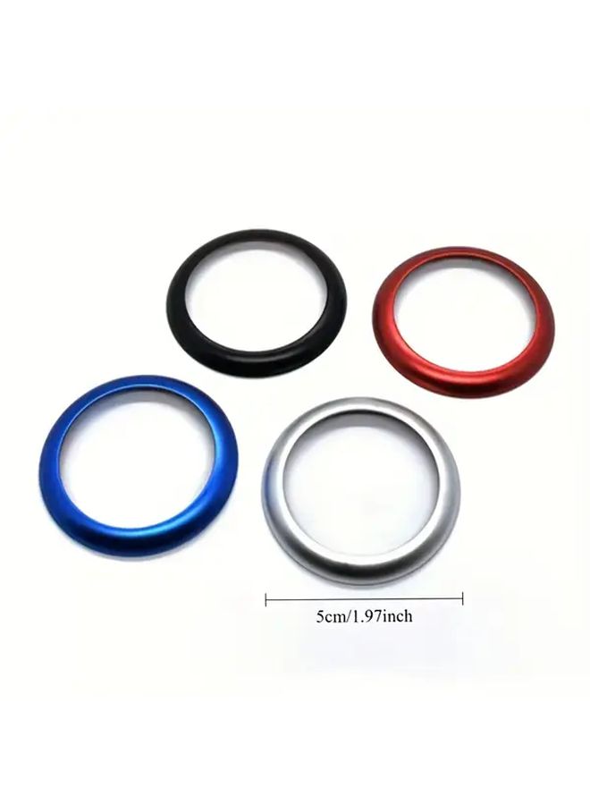 Black Ignition Button Cover Ring Decorative Metal Frame For Vehicle Interior Upgrade - Image 2