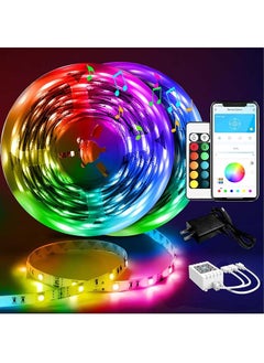 آد فيت أضواء شريطية LED ذكية مع جهاز تحكم عن بعد للتطبيق، RGB لغرفة النوم، غرفة المعيشة، ديكور المنزل، تغيير لون مزامنة الموسيقى لحفلة الغرفة 5 متر.  - Image 1