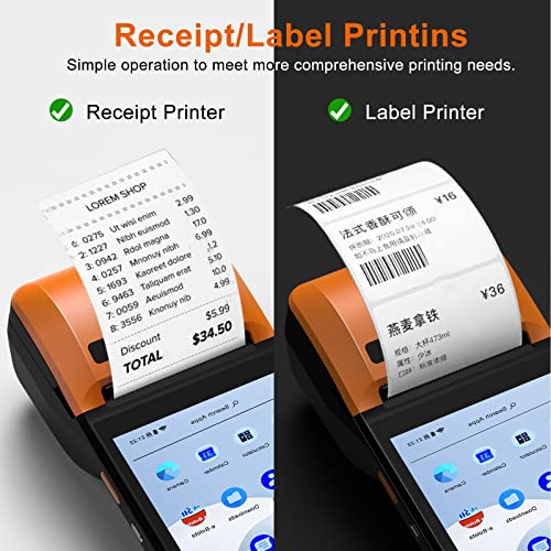 symcode New POS PDA Thermal Receipt Printer 5.99" High Resolution and Clear Touch Screen Handheld PDA Printer Mobile POS Machine Terminal Printer Android 8.1 OS Built-in Google Play and NFC - Image 4
