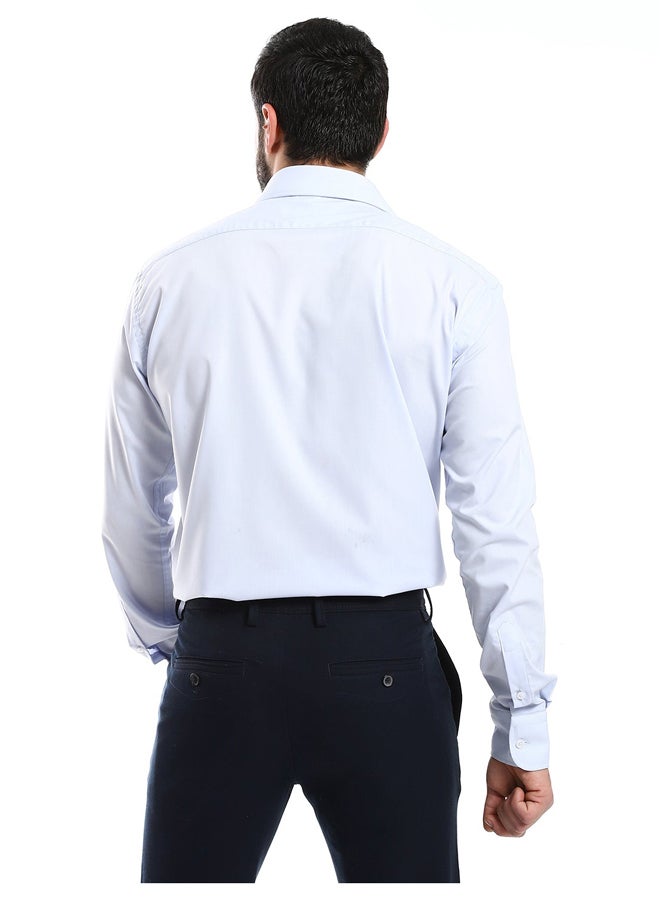 Andora Classic Regular Fit Plain Light Blue Shirt_Blue  - Image 3