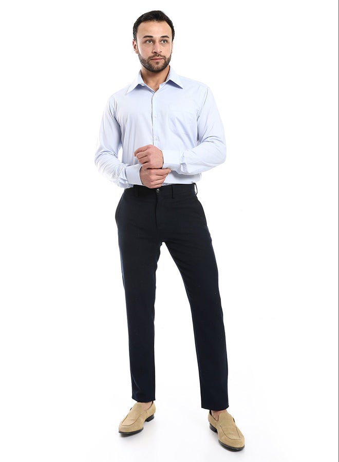 Andora Classic Regular Fit Plain Light Blue Shirt_Blue  - Image 1
