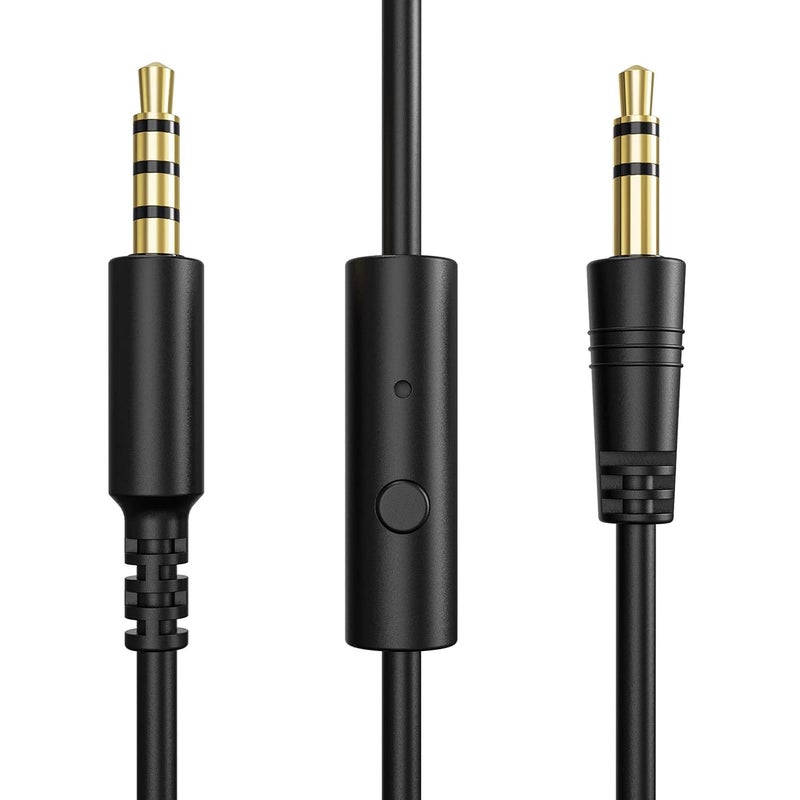 OneOdio 3.5mm Jack Cable with Mic & On/Off Switch - Compatible with Pro DJ Headphones Pro 10/30/50, PC, Computer, Phone, Notebook.(3.9ft) - Image 1