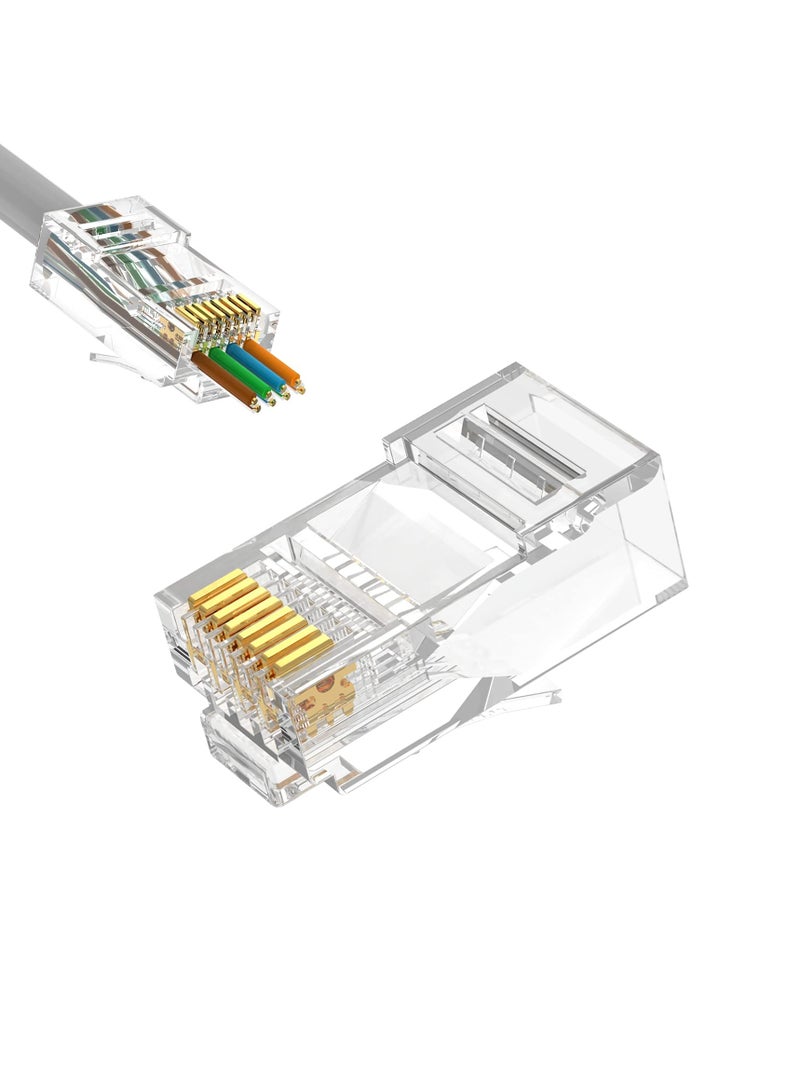 موصلات كابل إيثرنت Cat6 RJ45، قابس شبكة UTP للأسلاك الصلبة والكابل القياسي 50 قطعة - Image 2