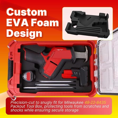 Yudylg EVA Liner Organizer Compatible with Milwaukee Packout Tool Box 48-22-8435 - Custom Inserts Fit for M12 HACKZALL 2520-20, Dedicated Model, Not Universal - Image 3