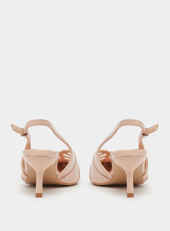 Styli Slingback Pointed Toe Stiletto Heel Shoes  - Image 4
