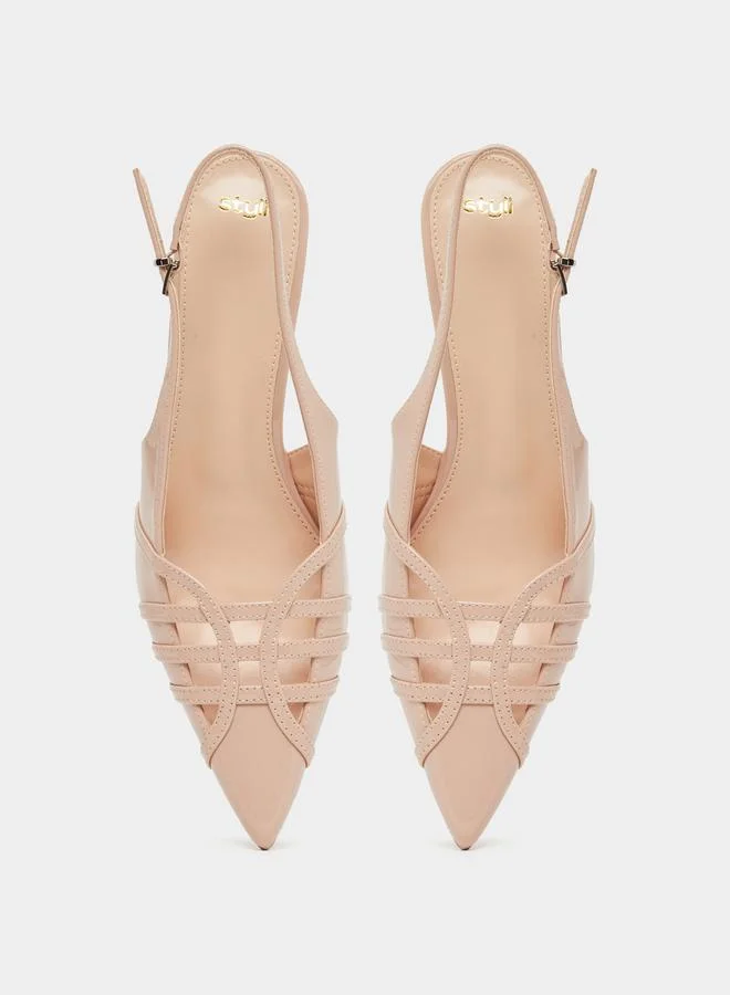 Styli Slingback Pointed Toe Stiletto Heel Shoes