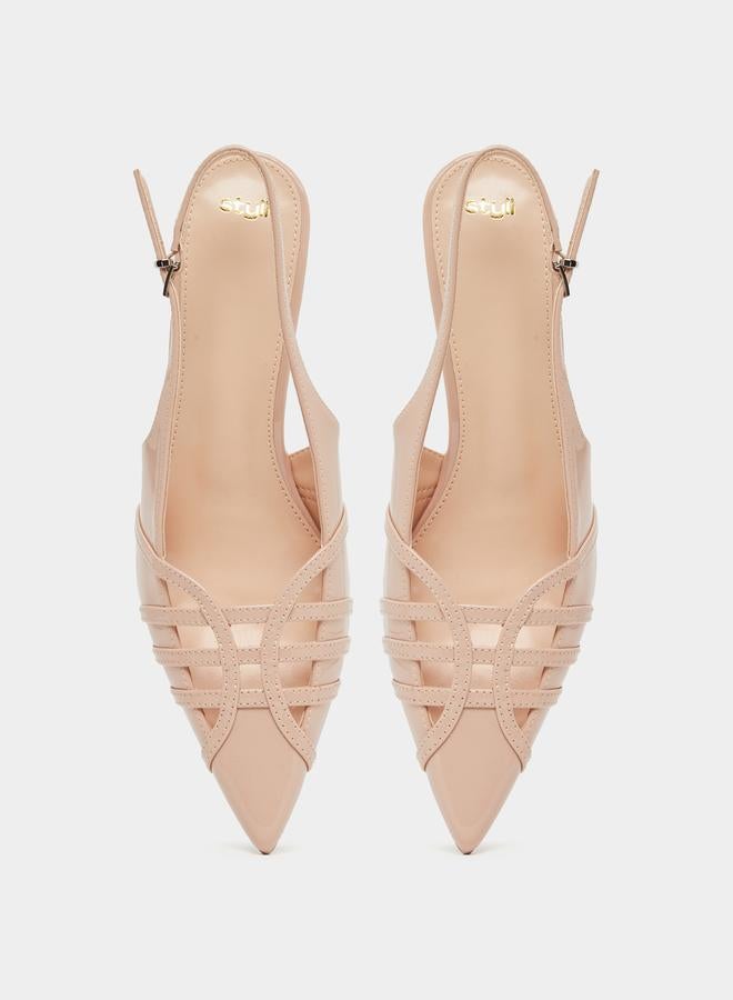 Styli Slingback Pointed Toe Stiletto Heel Shoes  - Image 5