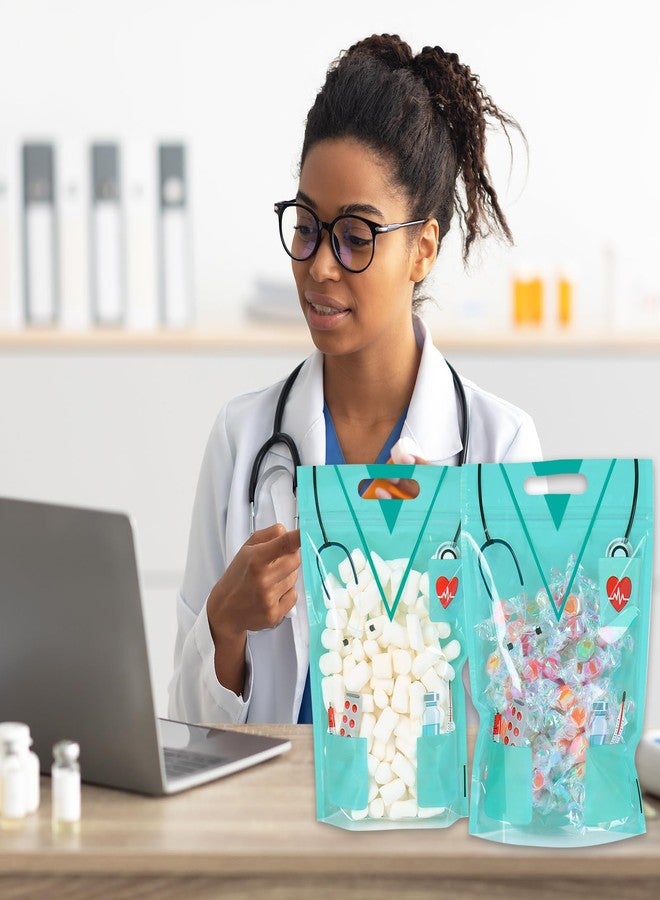 وولاين أكياس سيلوفان قابلة لإعادة الإغلاق من والين، 50 قطعة، بسحاب، مناسبة ليوم الممرضات، مزودة بمقابض، مثالية لملابس الممرضات، وأكياس الحلوى القابلة لإعادة الإغلاق، ومستلزمات حفلات تخرج الأطباء والممرضات. - Image 4