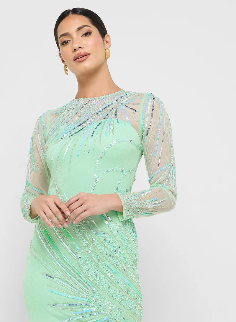 Amelia Rose Embellished Maxi Dress