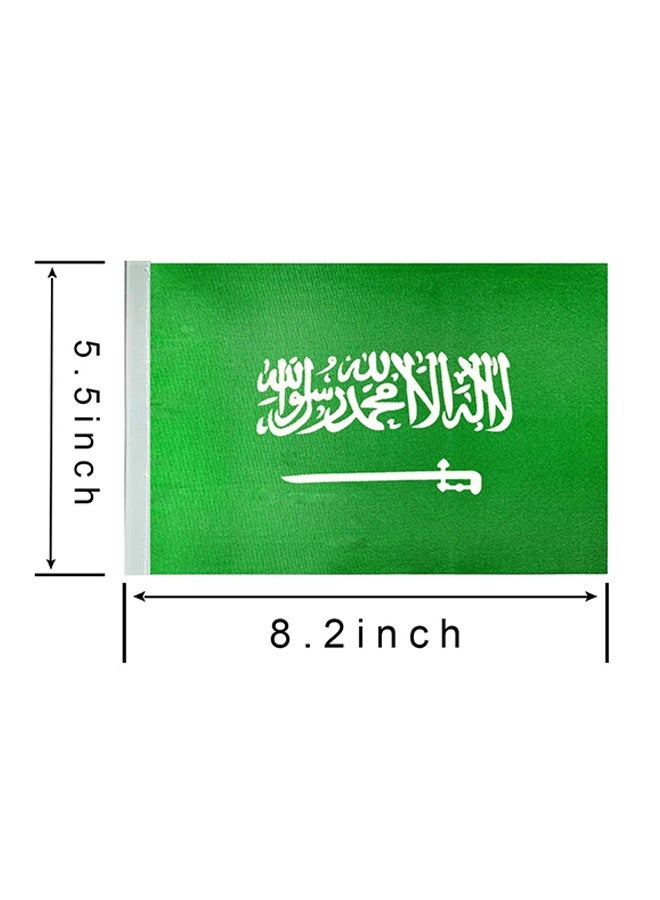 HY Desk Saudi Flag silvery Base deluxeUSA Saudi Arabia Table Flags,Stick Small Mini Saudi Arabian Flag Office Desk Flag on Stand with Stand Base, International Festival Saudi Arabia Theme Party Decoration,Home Desk Decoration - Image 3