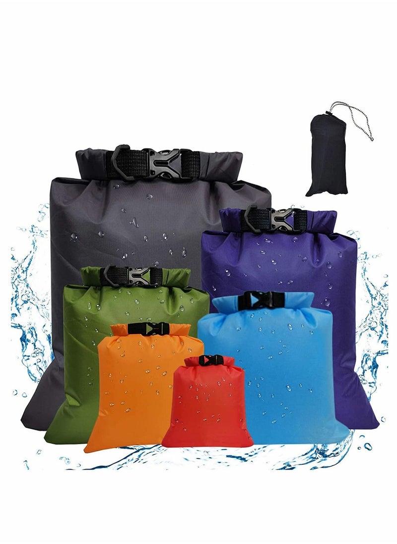 Excefore Waterproof Dry Bag Backpack, Lightweight Outdoor Storage Bags Ultimate Dry Bags for Rafting Boating Camping, Suitable for Camping, Climbing, Rafting, Convenient to Store Personal Belongings - 6Pcs  - Image 1