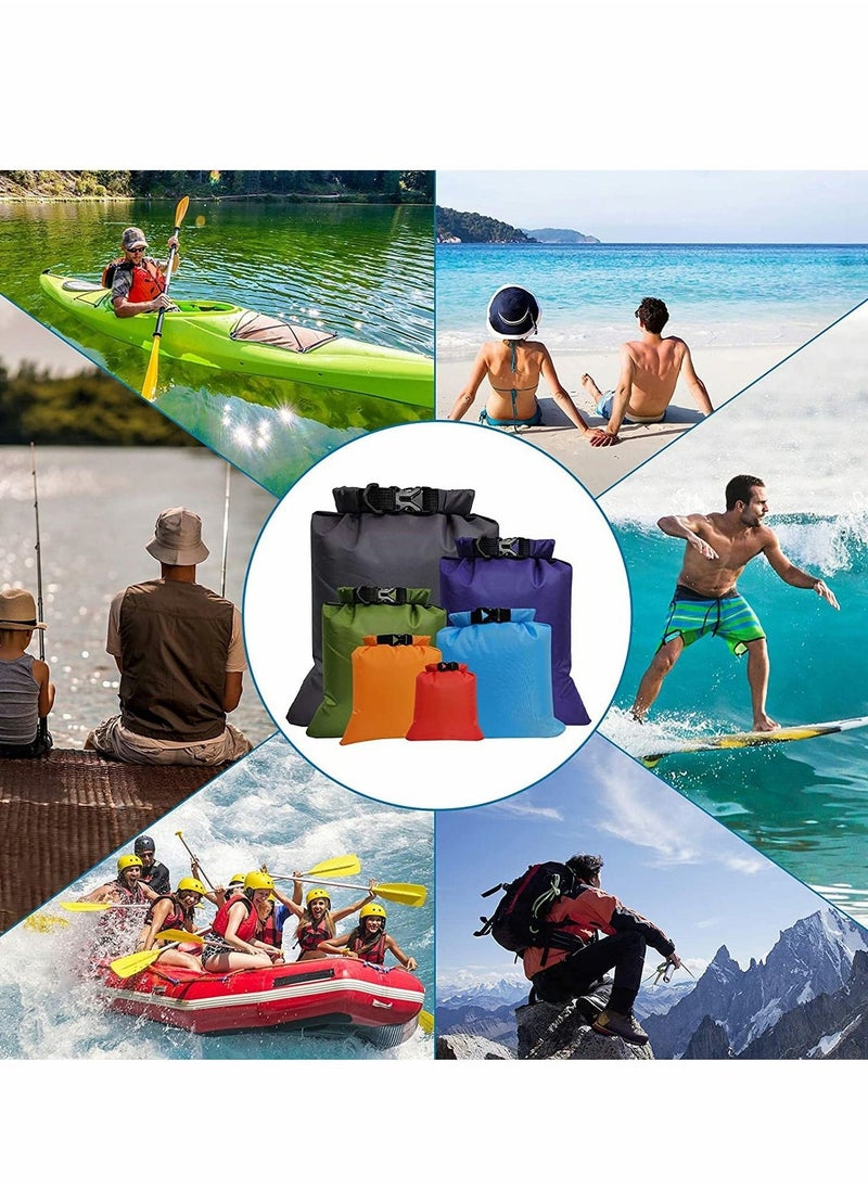 Excefore Waterproof Dry Bag Backpack, Lightweight Outdoor Storage Bags Ultimate Dry Bags for Rafting Boating Camping, Suitable for Camping, Climbing, Rafting, Convenient to Store Personal Belongings - 6Pcs  - Image 2