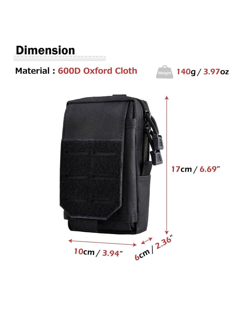 SOLARAE حقيبة تكتيكية مولي، 2 قطعة حزام هاتف محمول متعدد الاستخدامات حاملة هاتف ذكي حقيبة أدوات تنظيم أدوات EDC حقيبة IFAK - Image 3