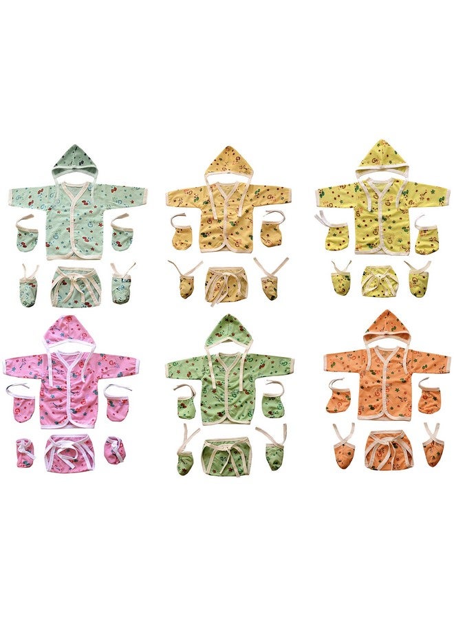 فاريتو مجموعة هدايا ملابس أساسية يومية من Born Baby، مجموعة هدايا استحمام الطفل، للجنسين (من 0 إلى 3 أشهر، إجمالي العناصر: 30، عبوة من 6 مجموعات، مزيج من القطن، متعدد الألوان) - Image 1