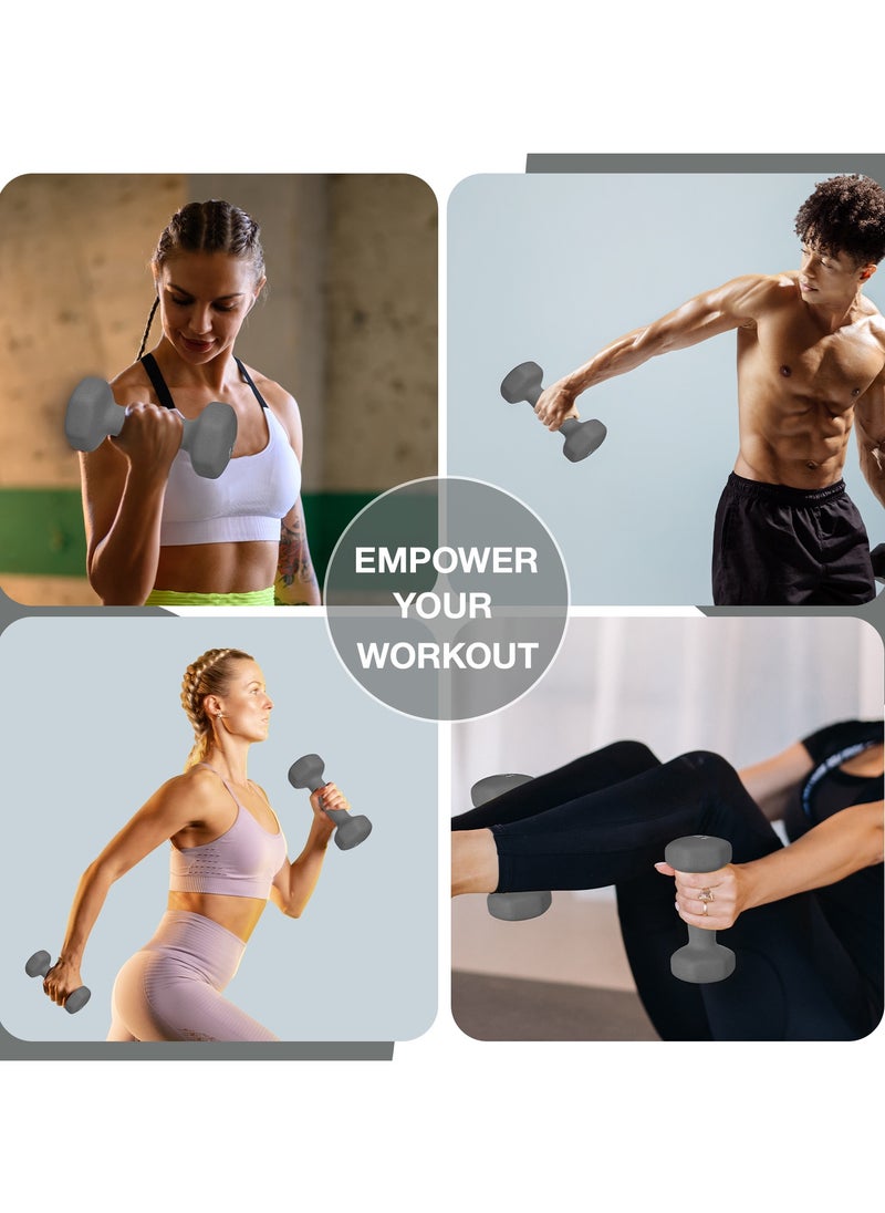 Allure Sphere Sphere Neoprene Dumbbell Set For Home Gym Exercise - Anti Slip Fitness Equipment For Pilates, Cardio, Training - Anti Sweat Hex Dumbbells In 1Kg 2Kg 3Kg 4Kg 5Kg In Pair  - Image 4
