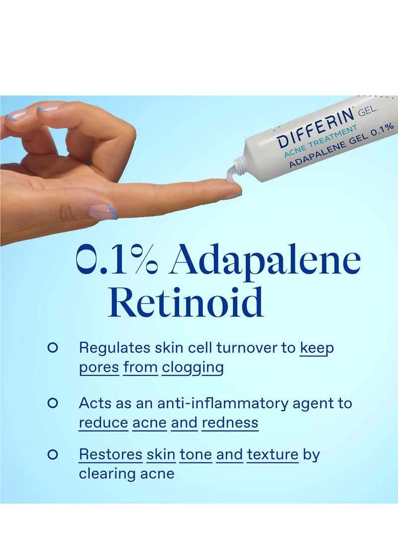 Differin Acne Treatment Gel, 30 Day Supply, Retinoid Treatment for Face with 0.1% Adapalene, Gentle Skin Care for Acne Prone Sensitive Skin, 15g Tube - Image 4